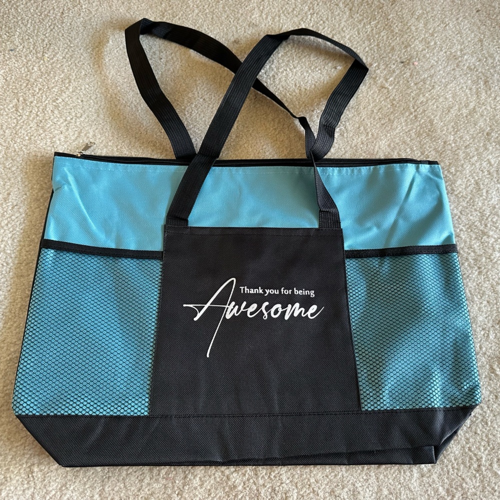 Stylish Black and Blue Tote Bag
